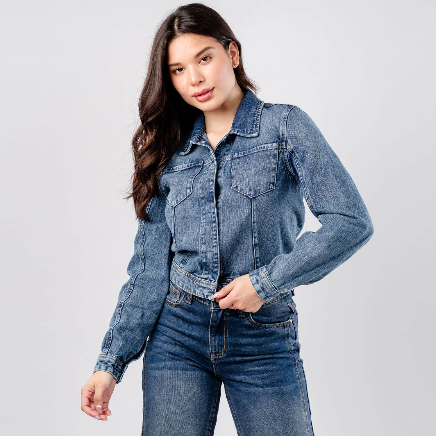 CASACA DENIM PINZAS JAROLA JESY - 1
