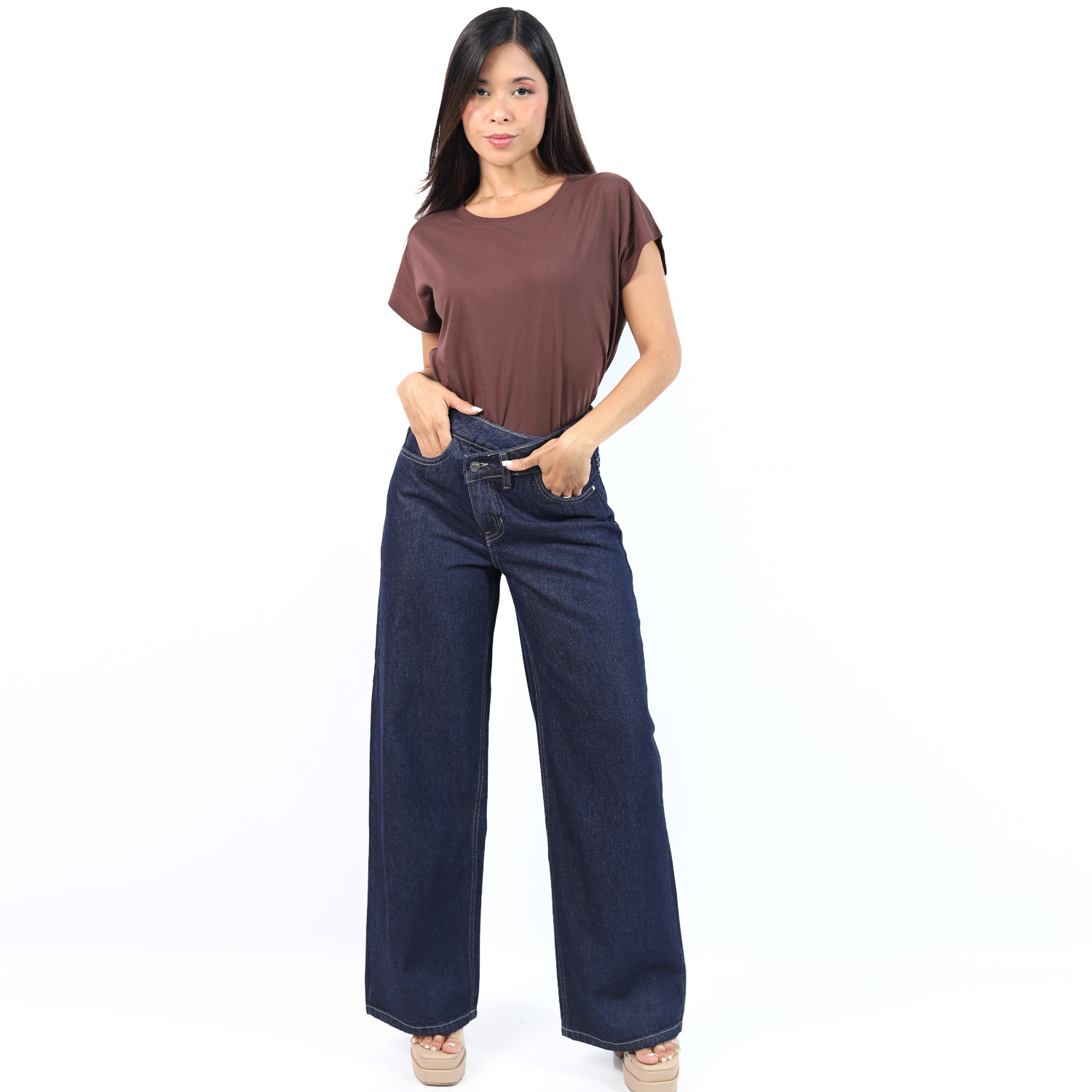 PANTALÓN DENIM PRETINA CRUZADA JAROLA EMMA - 1