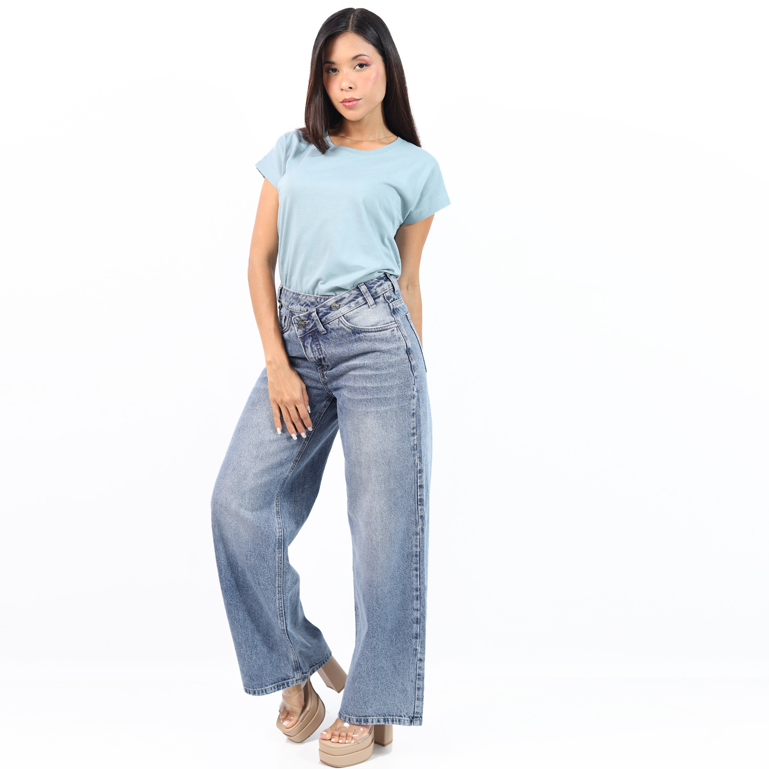 PANTALÓN DENIM PRETINA CRUZADA JAROLA EMMA - 2