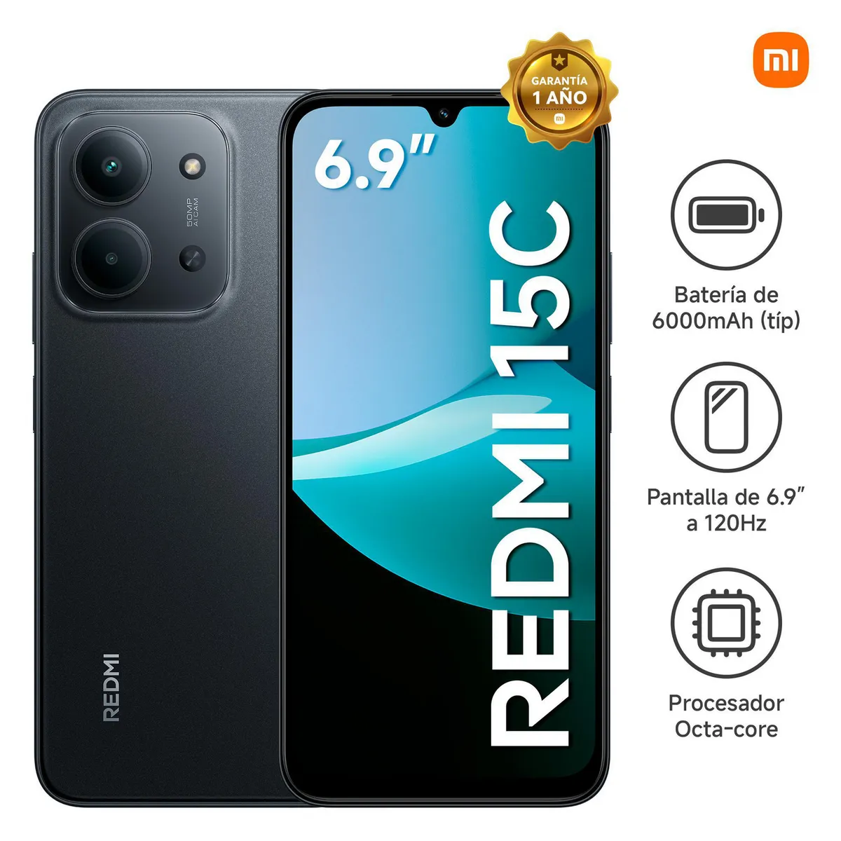 CELULAR REDMI 15C 4GB+128GB - NEGRO - 1