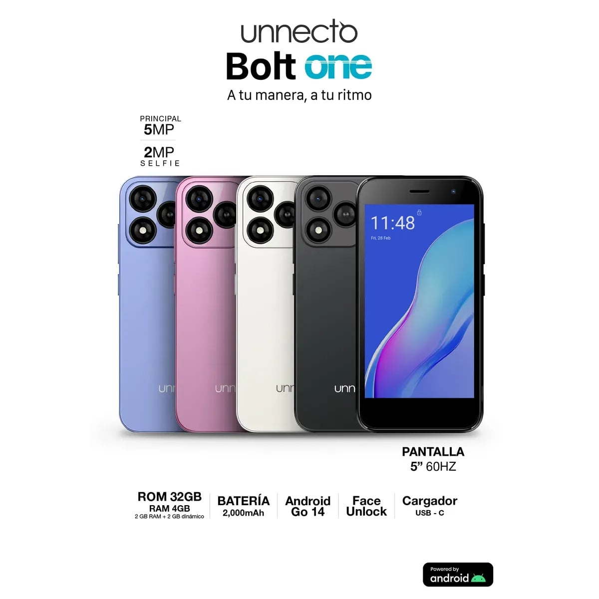 CELULAR BASICO UNNECTO BOLT 1 2GB+32GB - ROSADO - 2