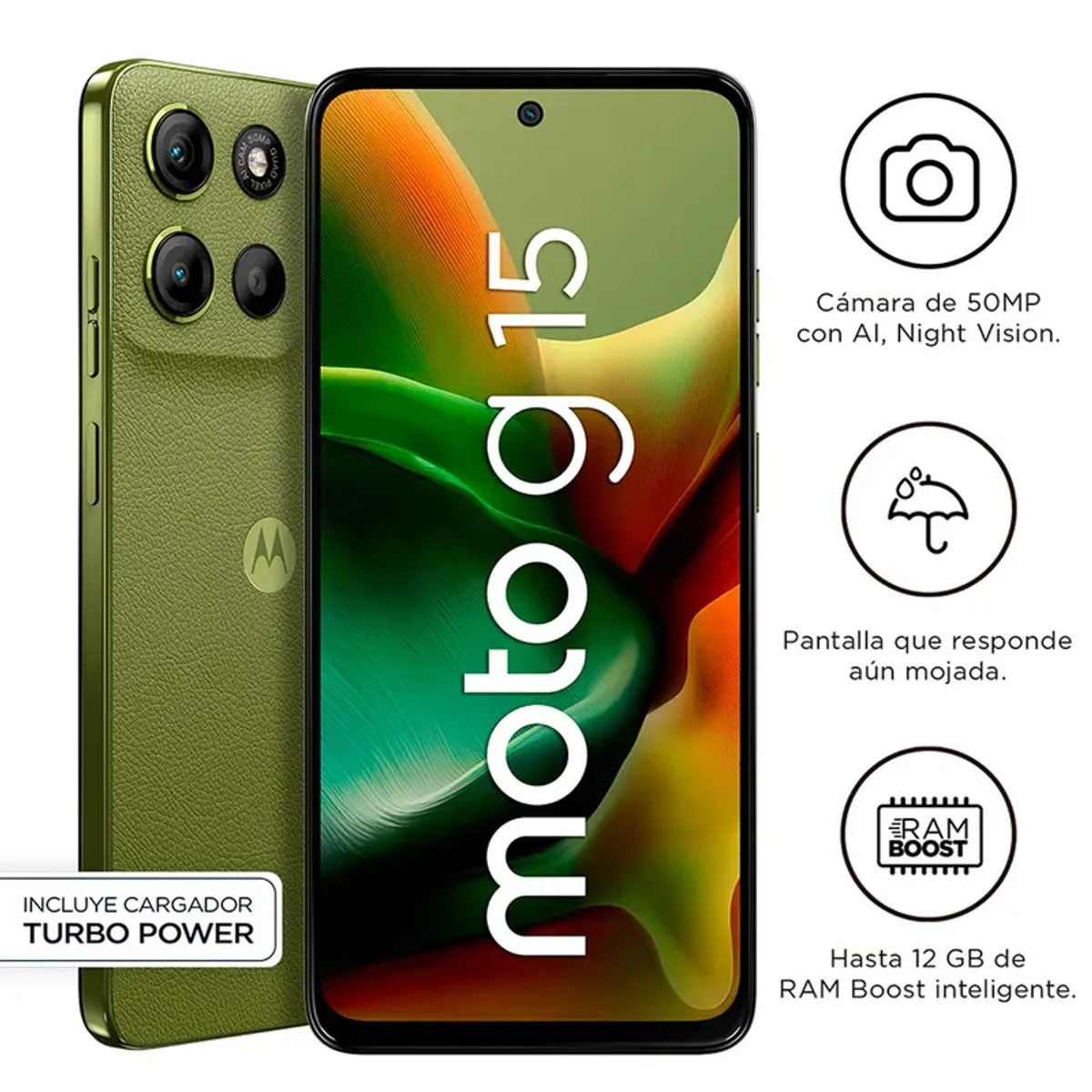 CELULAR MOTO G15 4GB 256GB VERDE - 2