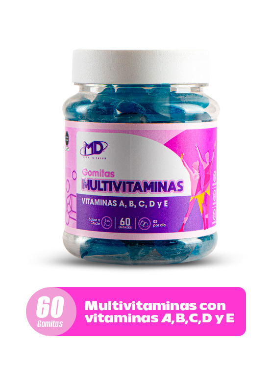 MULTIVITAMINAS MD VIDA Y SALUD GOMITAS FRASCO X 60 UNIDADES SABOR CHICLE - 1