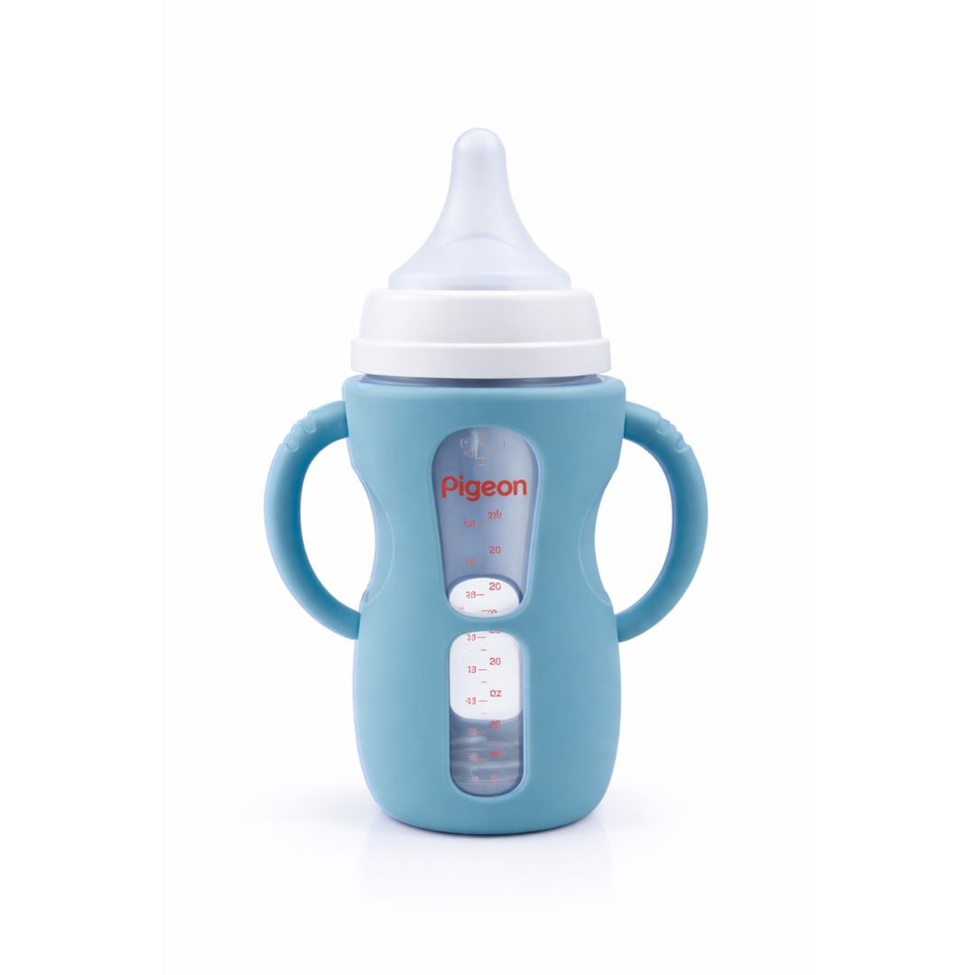BIBERON PIGEON SOFT TOUCH  DE VIDRIO 8OZ + FUNDA PROTECTORA - 1