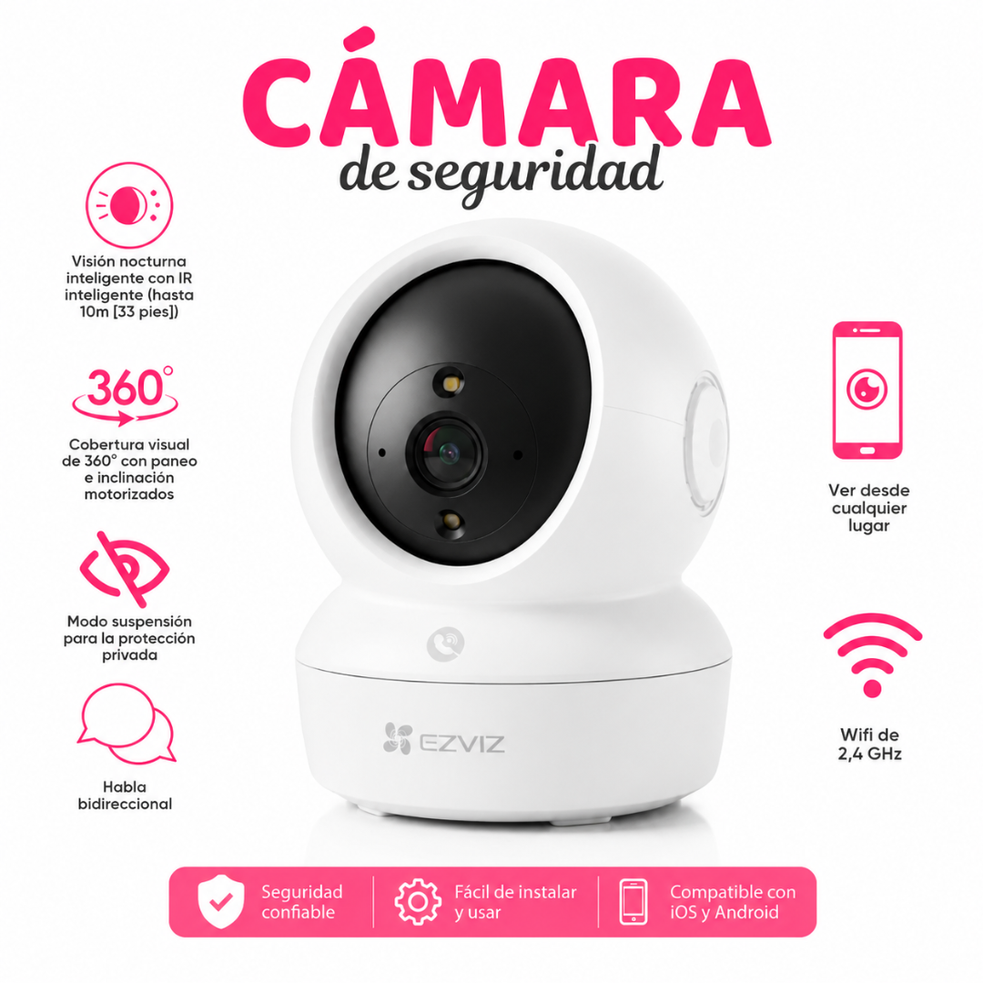BABY MONITOR WIFI EZVIZ H6C PRO 1080P CAMARA DE SEGURIDAD INTELIGENTE - 2