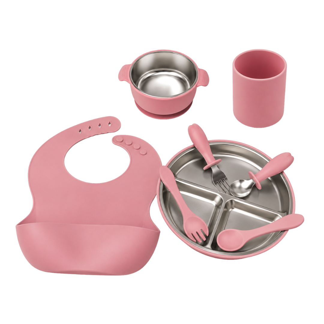 ET DE ALIMENTACIÓN PARA BEBÉ DE ACERO INOXIDABLE CON VASO DE SILICONA - 1