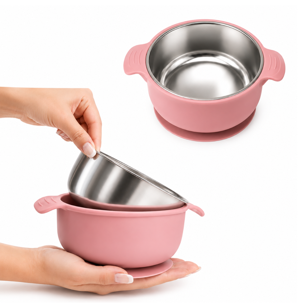 ET DE ALIMENTACIÓN PARA BEBÉ DE ACERO INOXIDABLE CON VASO DE SILICONA - 2