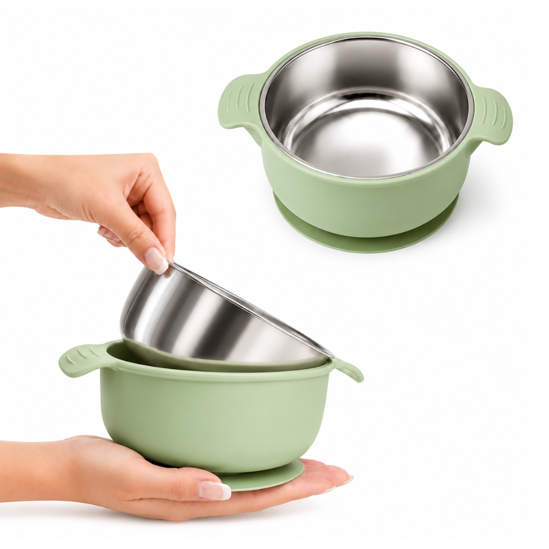 ET DE ALIMENTACIÓN PARA BEBÉ DE ACERO INOXIDABLE CON VASO DE SILICONA - 2
