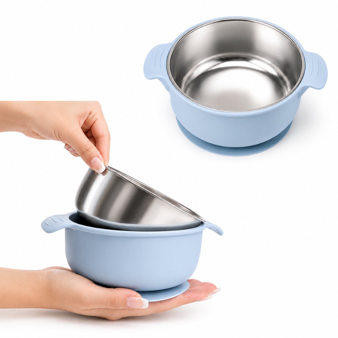 ET DE ALIMENTACIÓN PARA BEBÉ DE ACERO INOXIDABLE CON VASO DE SILICONA - 2