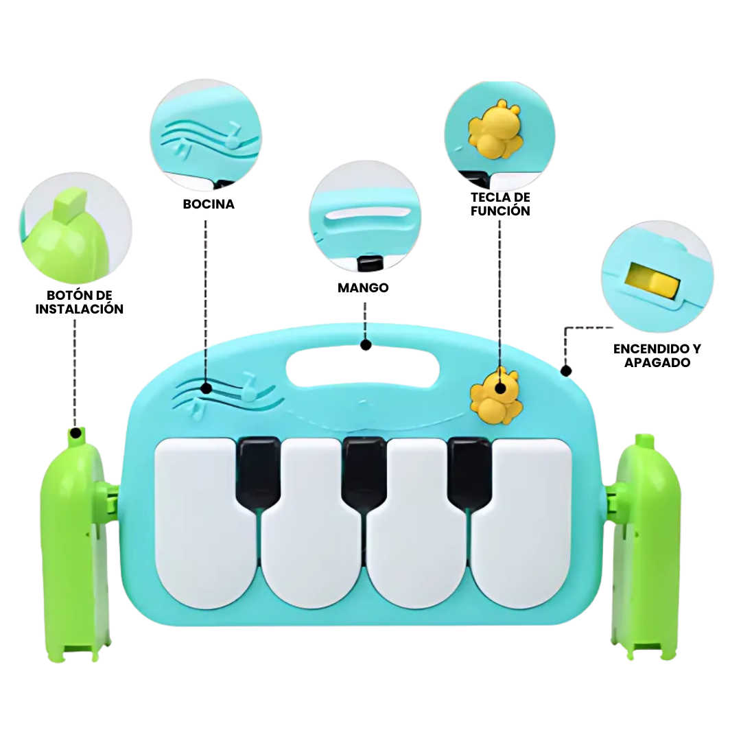 GIMNASIO MUSICAL PARA BEBÉ CON PIANO Y JUGUETES COLGANTES - 3