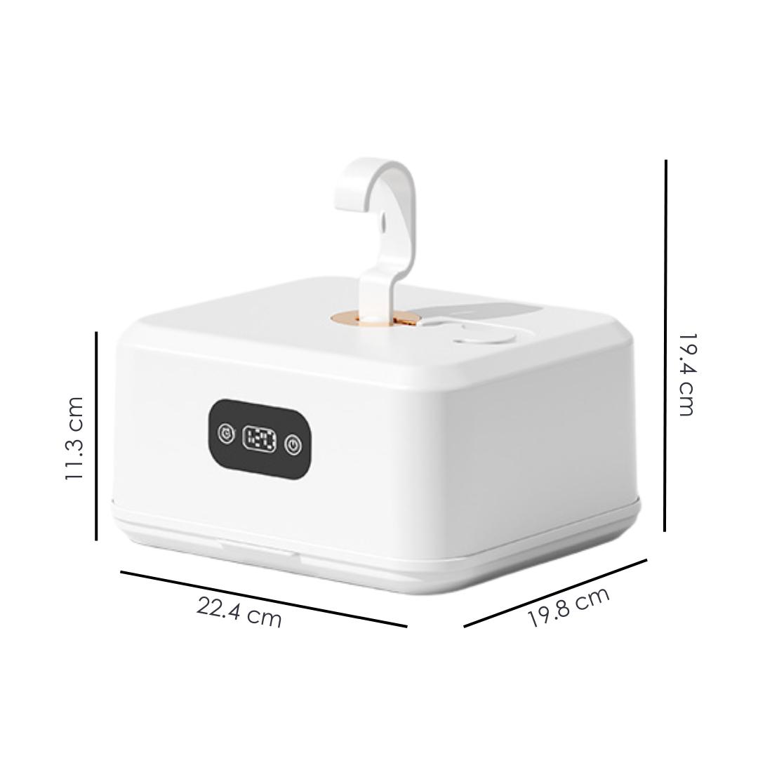 SECADOR DE ROPA PORTÁTIL ELÉCTRICO PLEGABLE CON TEMPORIZADOR Y BOLSA DE SECADO - 5