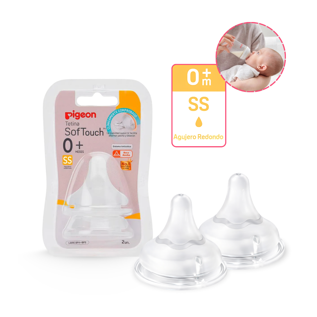 TETINA PIGEON (0M+ SS) ANTICÓLICOS DE SILICONA CON SISTEMA DE VENTILACIÓN PARA BIBERÓN - 1