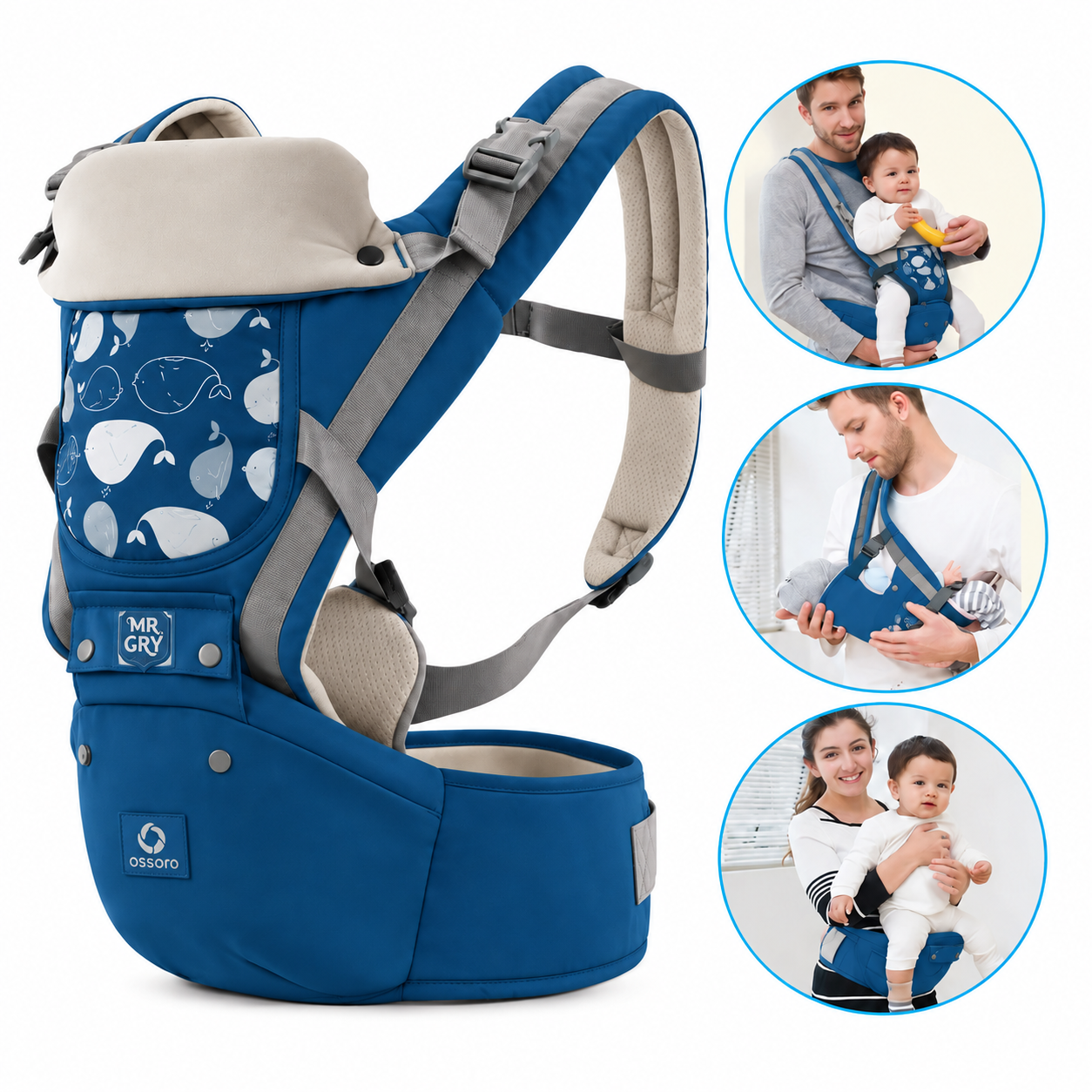 CANGURO PORTABEBÉ ERGONÓMICO 3 EN 1 MULTIFUNCIONAL CON ASIENTO - 3