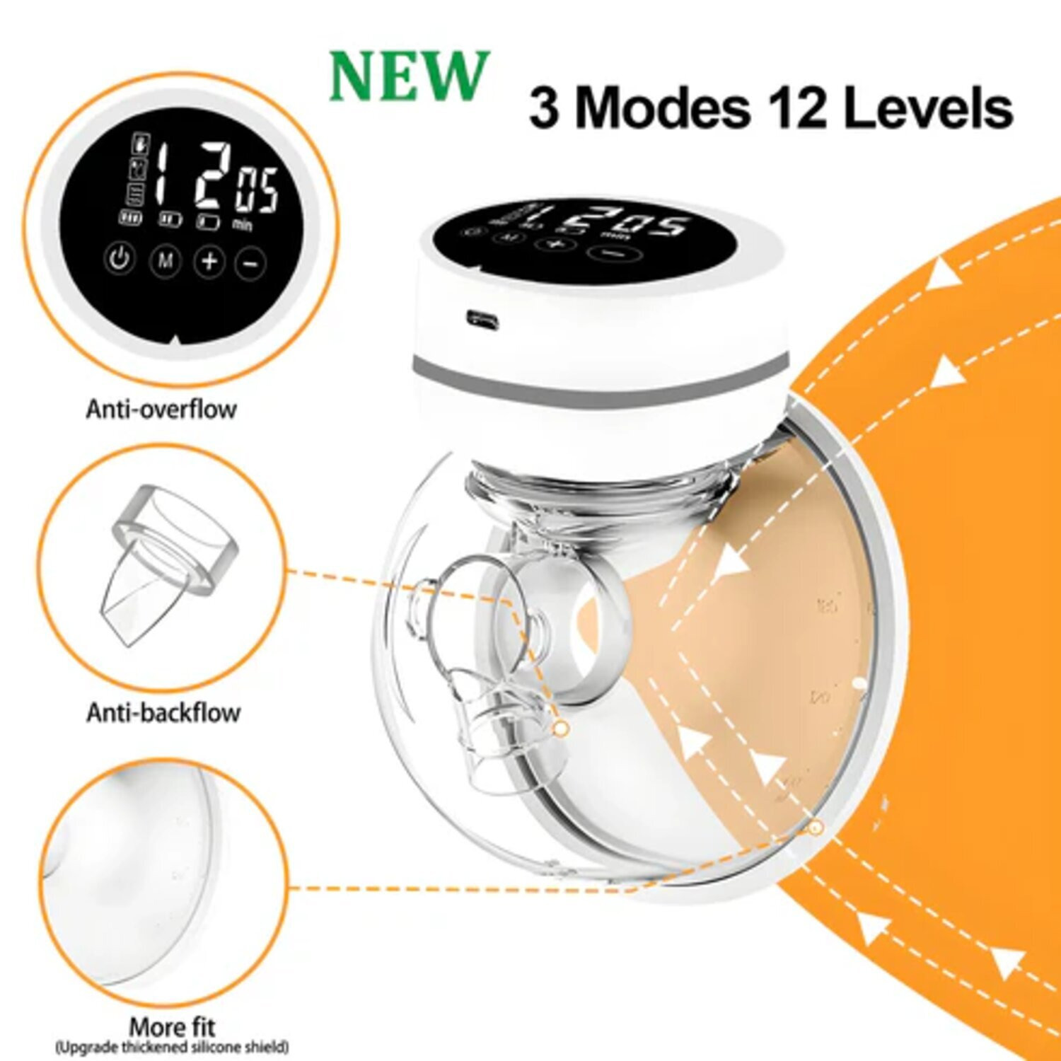EXTRACTOR DE LECHE ELECTRICO MANOS LIBRES PORTATIL - 3