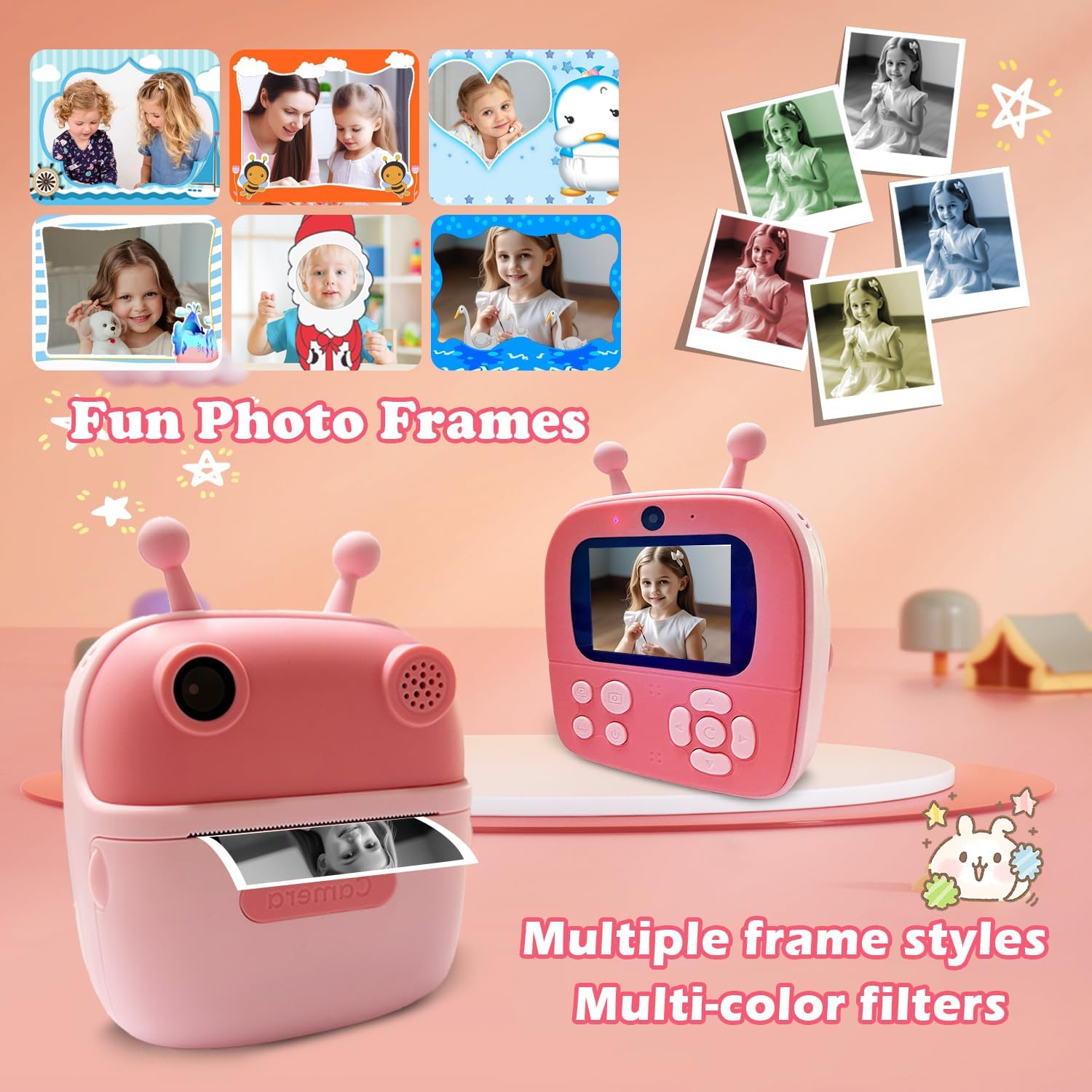 CAMARA DIGITAL PARA NIÑAS Y NIÑOS CON IMPRESION INSTANTANEA Y JUEGOS - 6