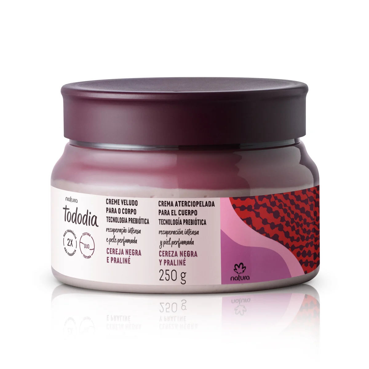 HIDRATANTE CORPORAL ATERCIOPELADA EN POTE CEREZA NEGRA Y PRALINE TODODIA NATURA - 1