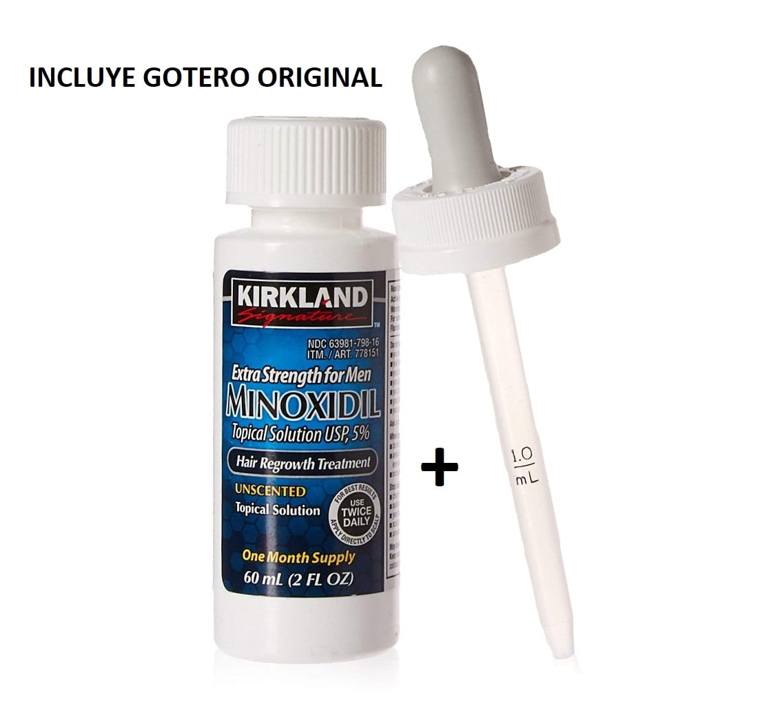 MINOXIDIL LIQUIDO KIRKLAND 60 ML CON GOTERO PARA BARBA CABELLO Y CEJAS - 1
