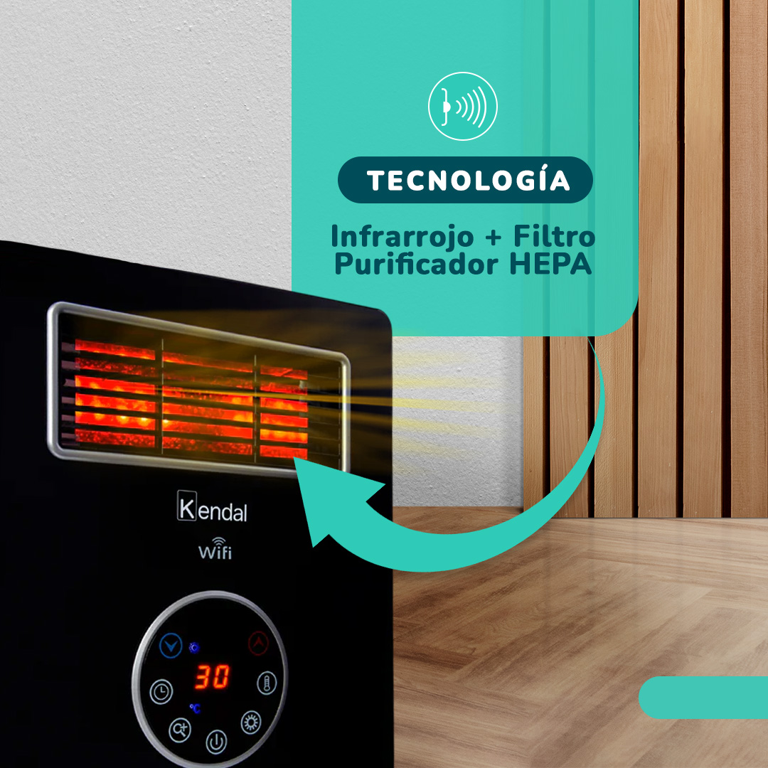 ESTUFA INFRARROJA KENDAL KPCH05A WIFI-FILTRO HEPA-30 M2- 1500W - 6