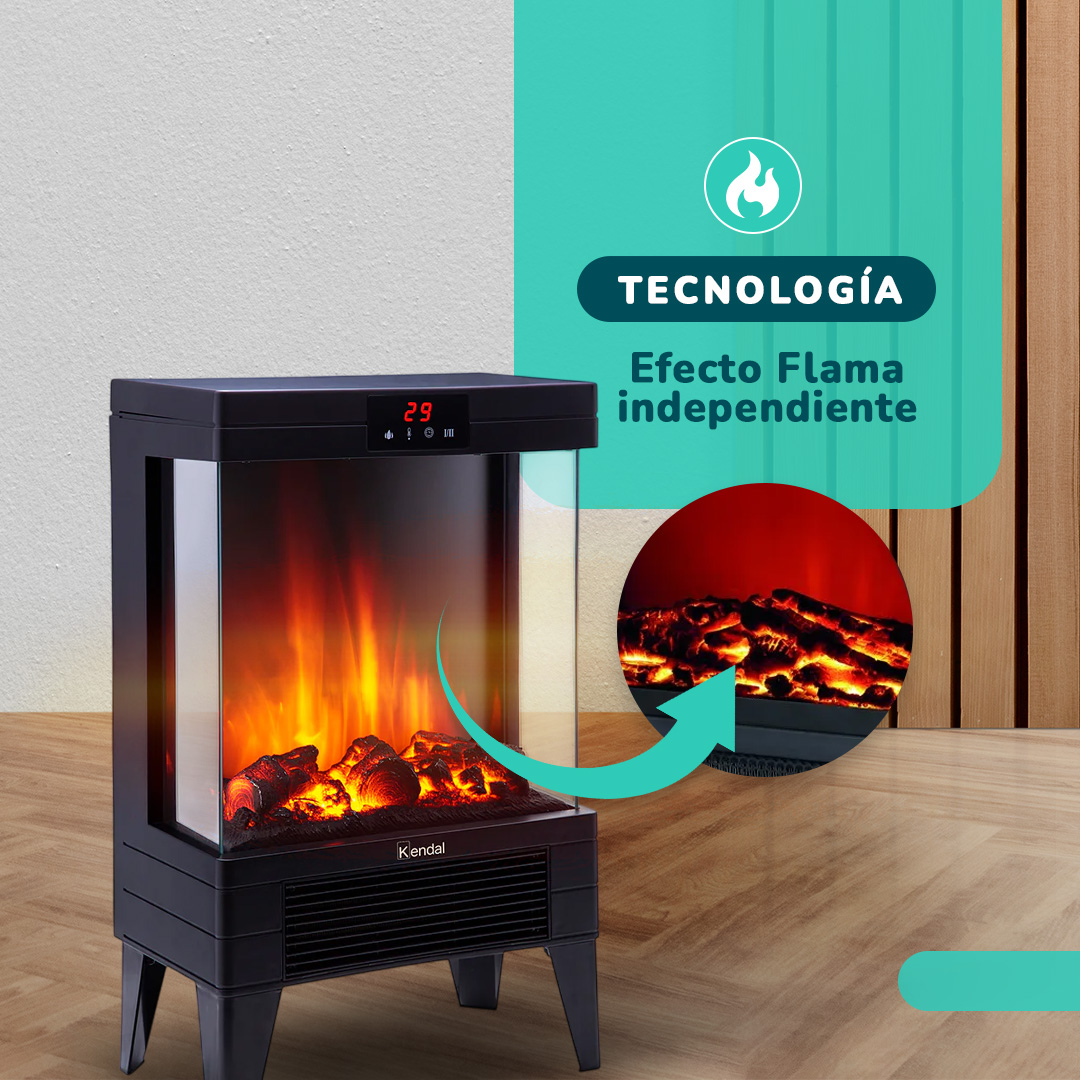 ESTUFA CHIMENEA ELECTRICA KENDAL KCE-96S - 4