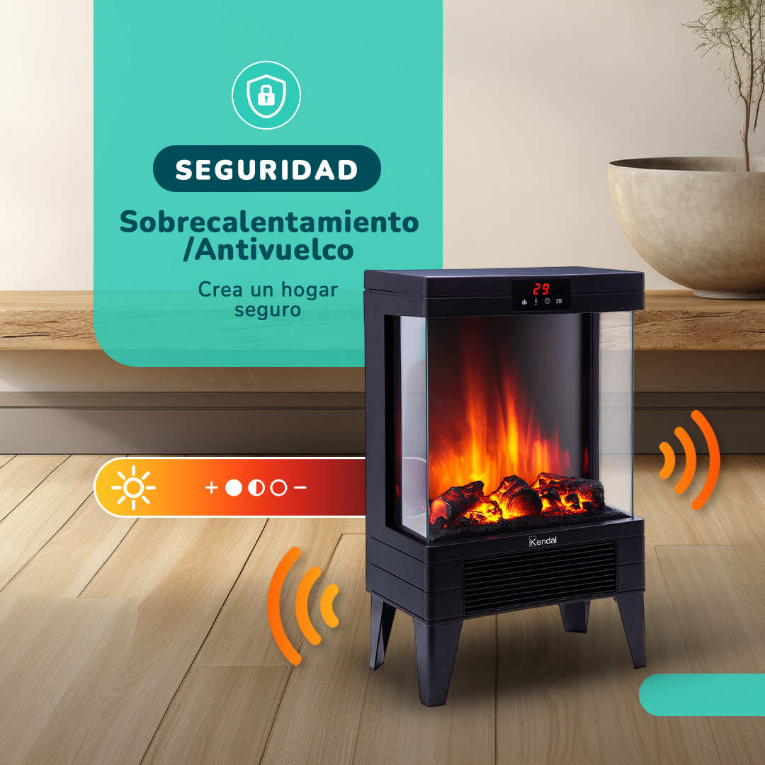 ESTUFA CHIMENEA ELECTRICA KENDAL KCE-96S - 5