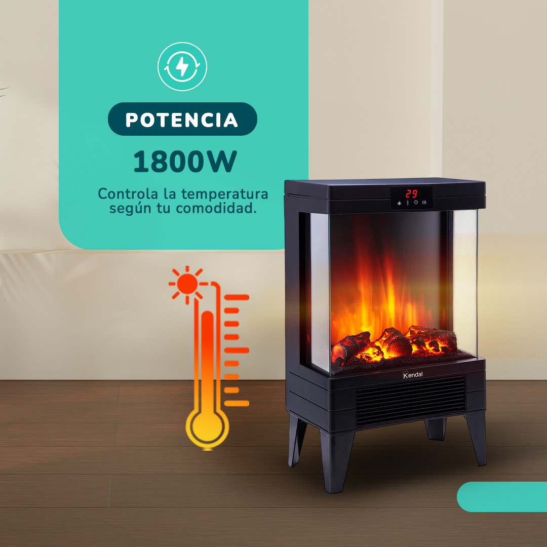 ESTUFA CHIMENEA ELECTRICA KENDAL KCE-96S - 6