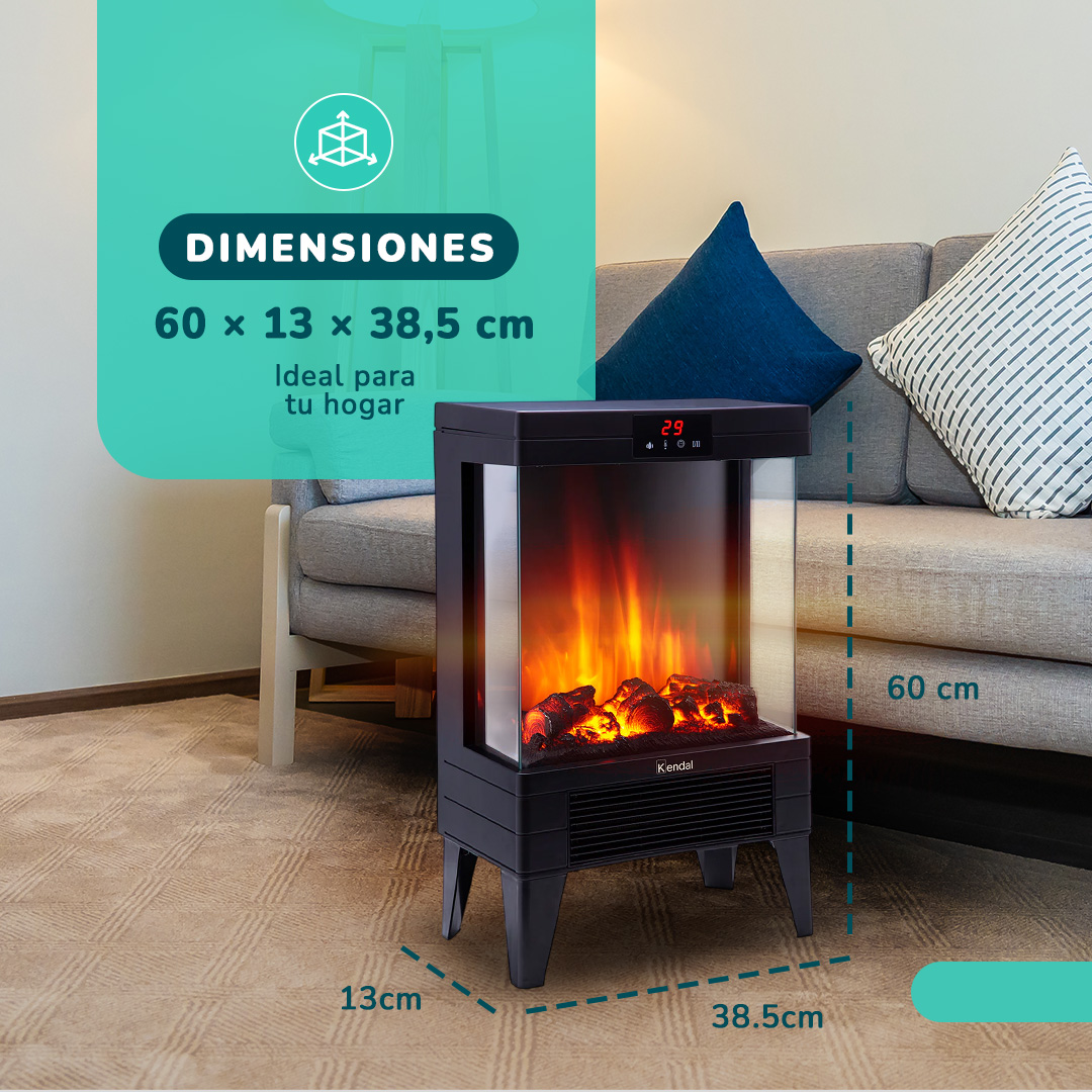 ESTUFA CHIMENEA ELECTRICA KENDAL KCE-96S - 7