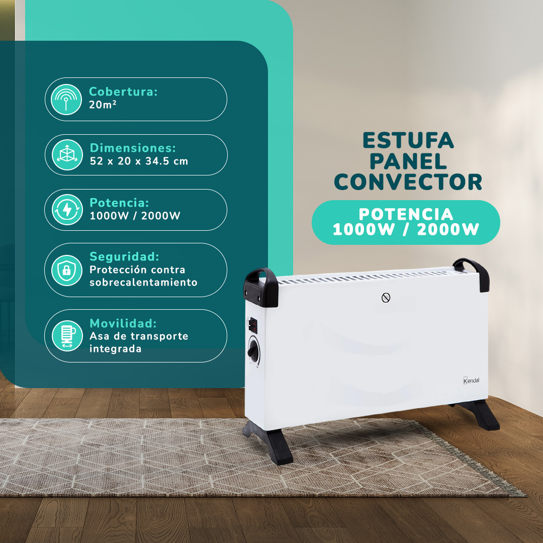ESTUFA PANEL CONVECTOR KENDAL KCE-DL06 - 2