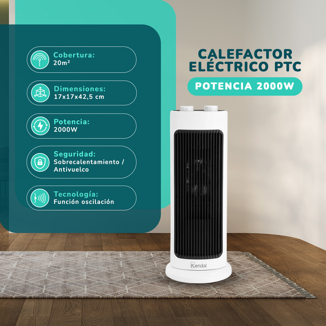 ESTUFA CALEFACTOR DE PTC KENDAL  KPTC-16 TURBO - 6