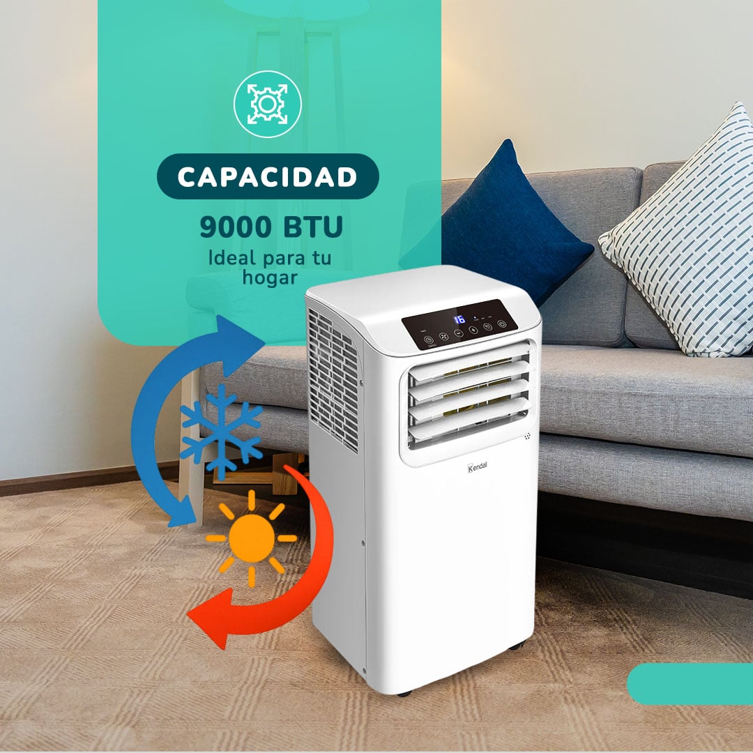 AIRE ACONDICIONADO PORTÁTIL 9000 BTU, FRIO 3 EN 1 CON DESHUMIDIFICADOR - 3