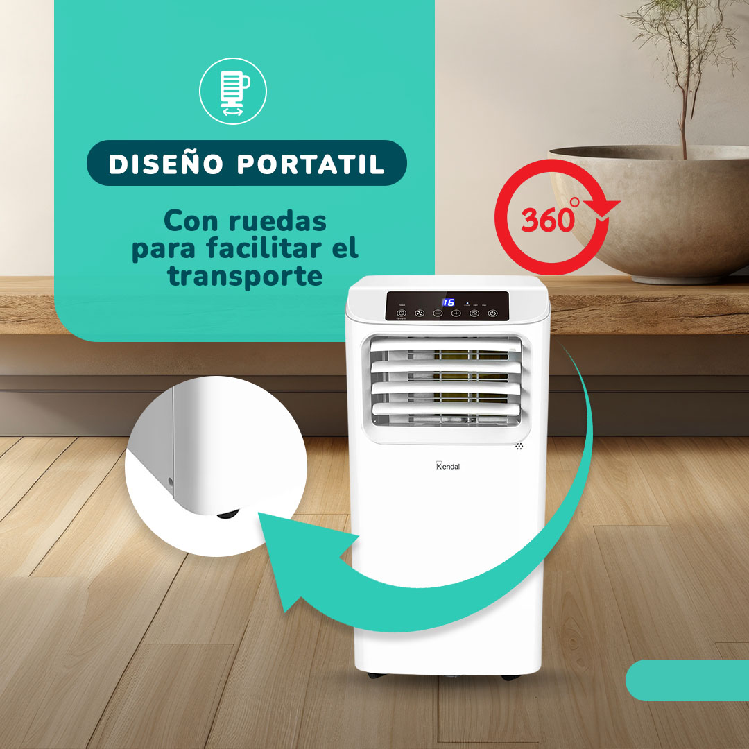 AIRE ACONDICIONADO PORTÁTIL 9000 BTU, FRIO 3 EN 1 CON DESHUMIDIFICADOR - 5