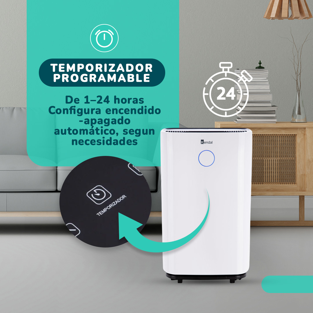DESHUMEDECEDOR Y PURIFICADORK ENDAL 20 LT COBERTURA 30M2  POTENCIA 325W OL20-D025C - 10