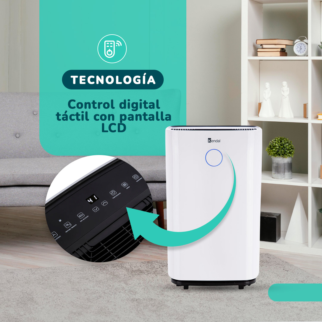 DESHUMEDECEDOR Y PURIFICADORK ENDAL 20 LT COBERTURA 30M2  POTENCIA 325W OL20-D025C - 5