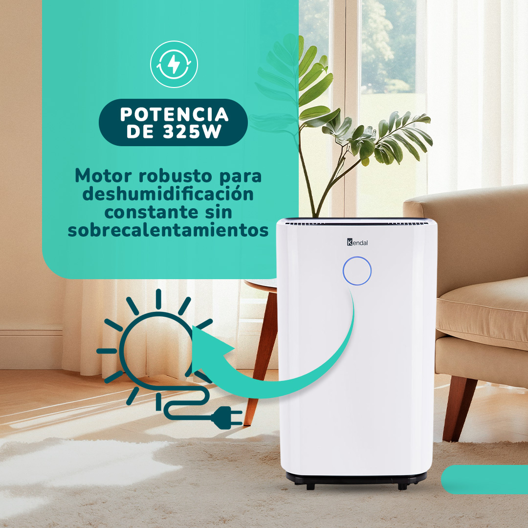 DESHUMEDECEDOR Y PURIFICADORK ENDAL 20 LT COBERTURA 30M2  POTENCIA 325W OL20-D025C - 6