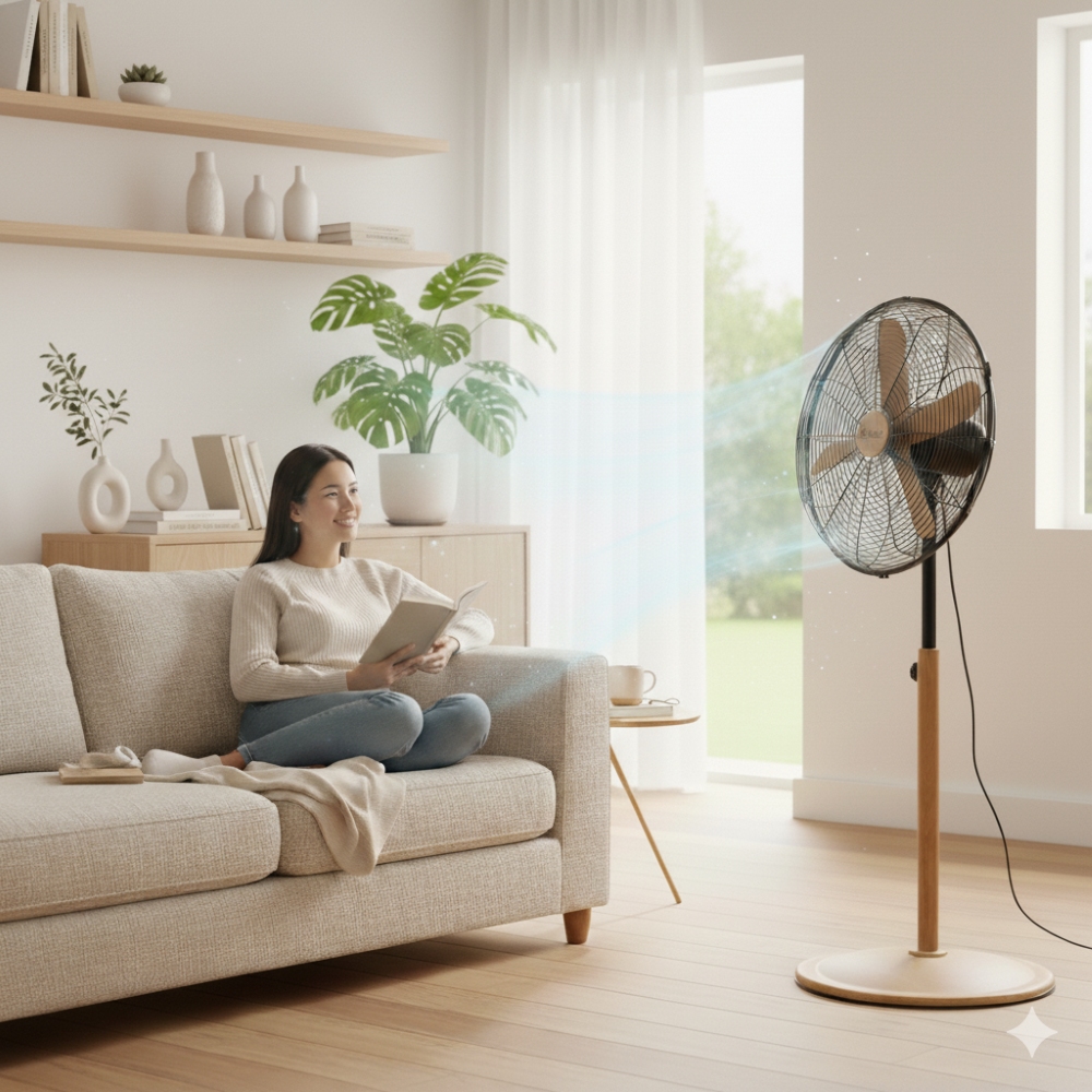 VENTILADOR PEDESTAL 16 PULGADAS KZF-1616F MADERA. - 7