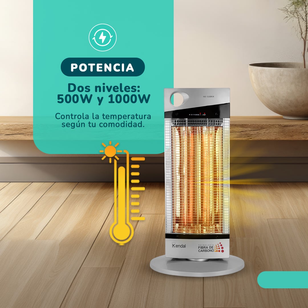 ESTUFA ELECTRICA FIBRA DE CARBONO KENDAL NSB_120K6 SILVER