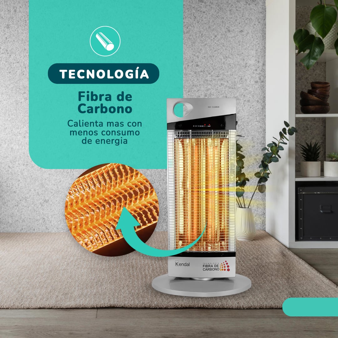 ESTUFA ELECTRICA FIBRA DE CARBONO KENDAL NSB_120K6 SILVER