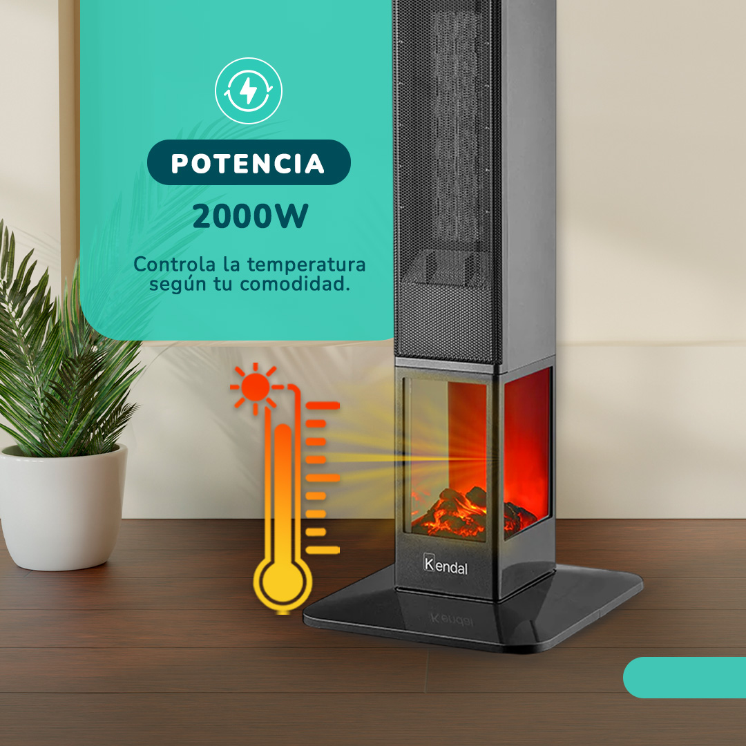 ESTUFA ELECTRICA PTC KENDAL TOUCH KCE-EMBER1 20M2 POTENCIA 2000 W - 5