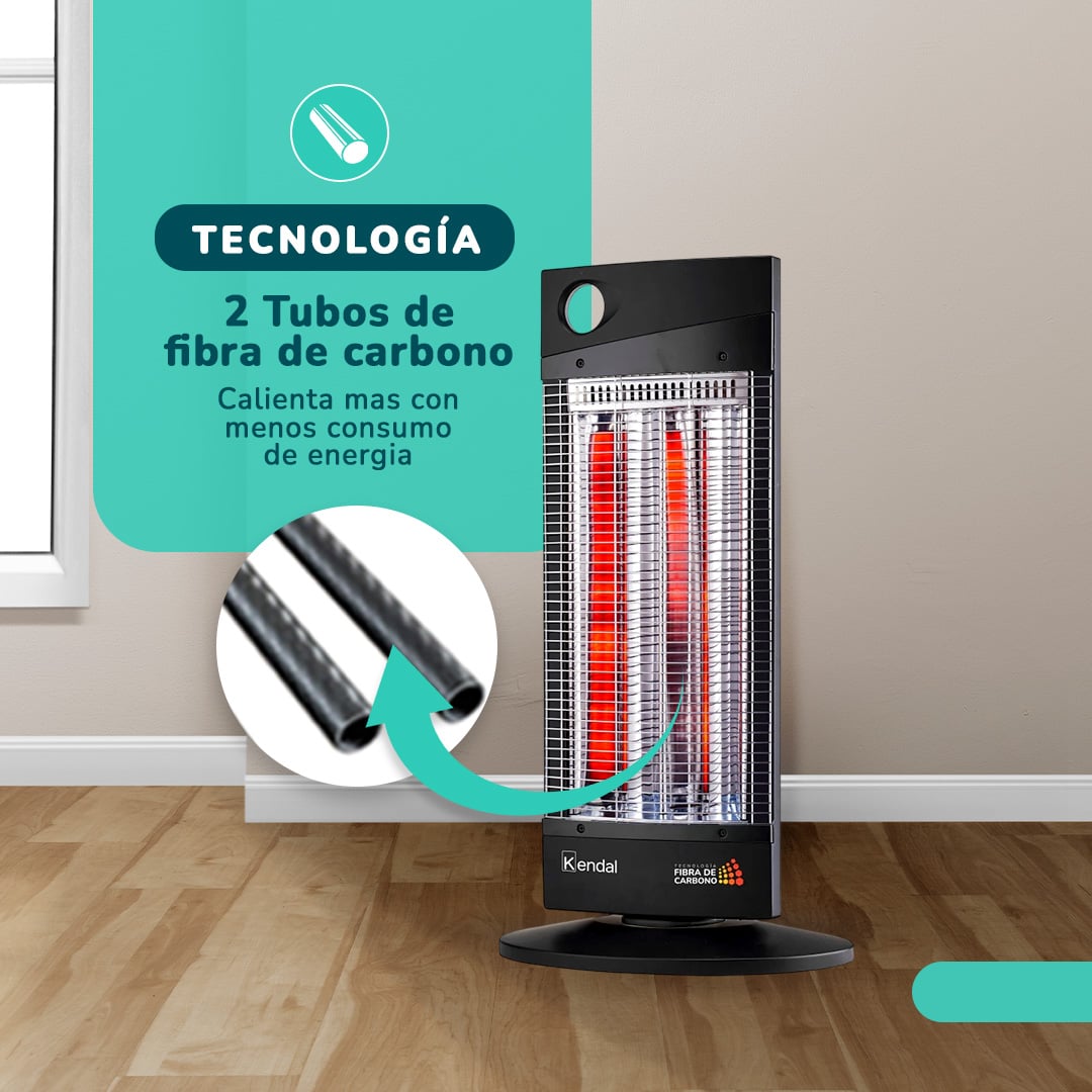 ESTUFA ELECTRICA FIBRA CARBONO KENDAL NSB-120K5 NEGRA 16 M2-1000W - 3