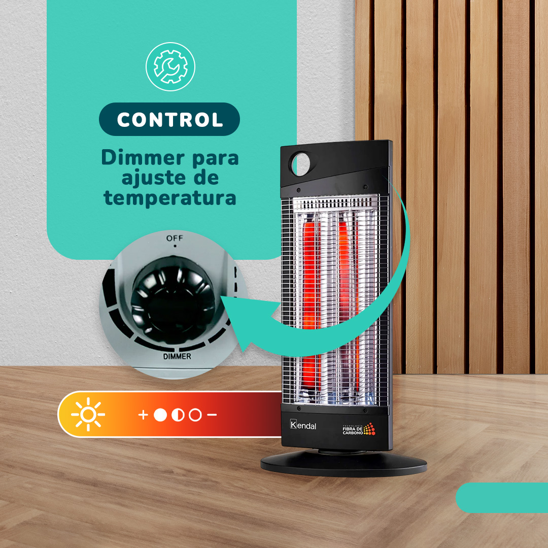 ESTUFA ELECTRICA FIBRA CARBONO KENDAL NSB-120K5 NEGRA 16 M2-1000W - 5