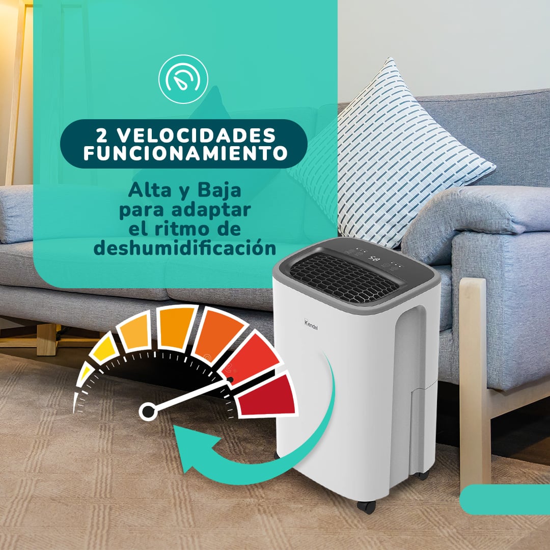 DESHUMEDECEDOR Y PURIFICADOR KENDAL KD-PD12R CON FILTRO MIXTO CAPACIDAD 12 LT COBERTURA 30M2 POTENCIA 190W - 8