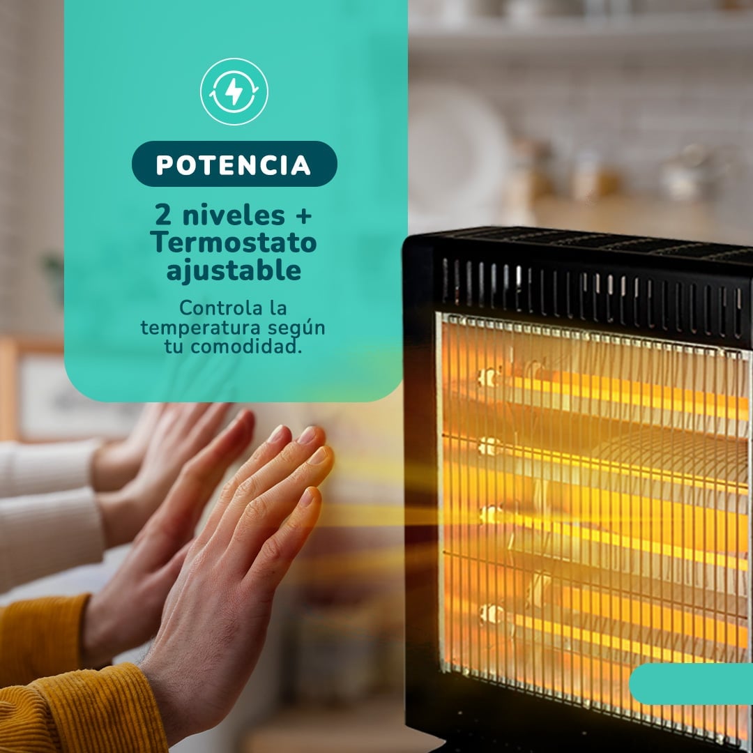ESTUFA ELECTRICA FIBRA CARBONO KENDAL KNSB-220 NEGRA - 6