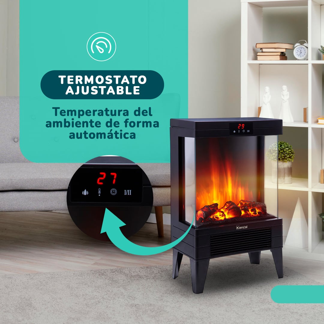 ESTUFA CHIMENEA ELECTRICA KENDAL KCE-96S - 3