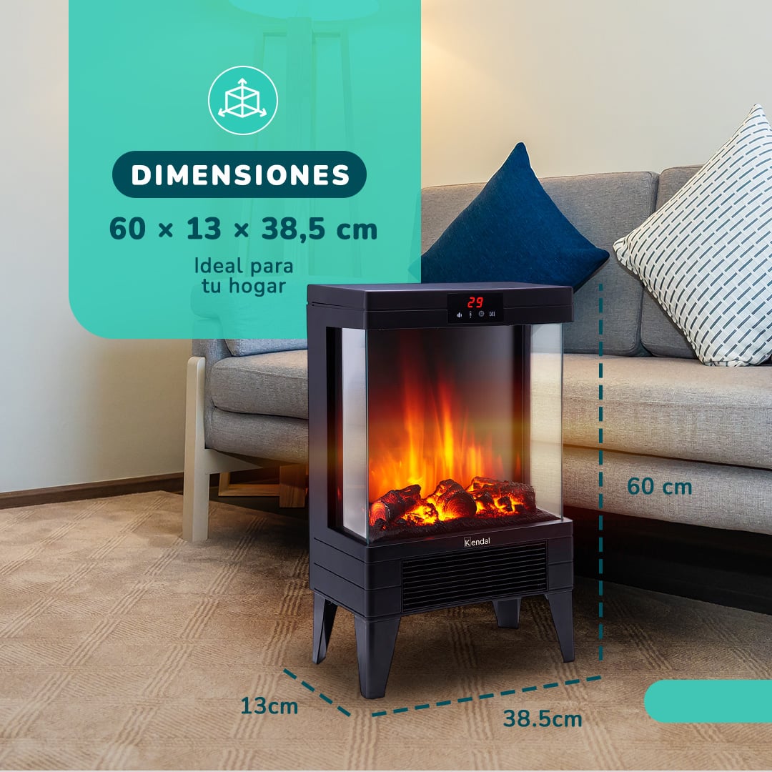 ESTUFA CHIMENEA ELECTRICA KENDAL KCE-96S - 7
