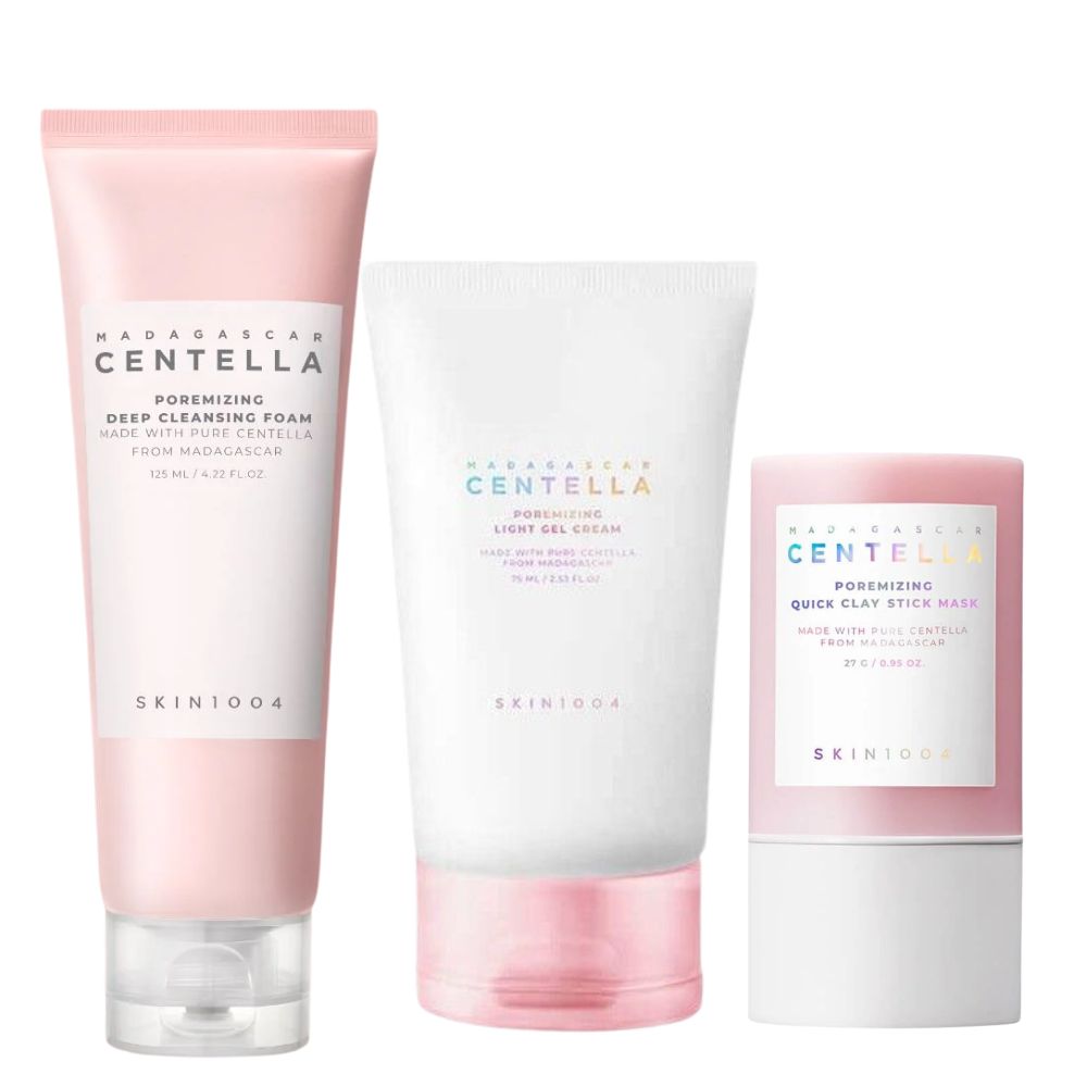 SKIN1004 PACK POREMIZING DEEP CLEANSING FOAM + POREMIZING QUICK CLAY MASK + POREMIZING LIGHT GEL CREAM - 1