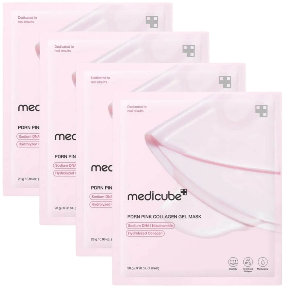 MEDICUBE PDRN PINK COLLAGEN GEL MASK - PACK X 4 MASCARILLAS - 1