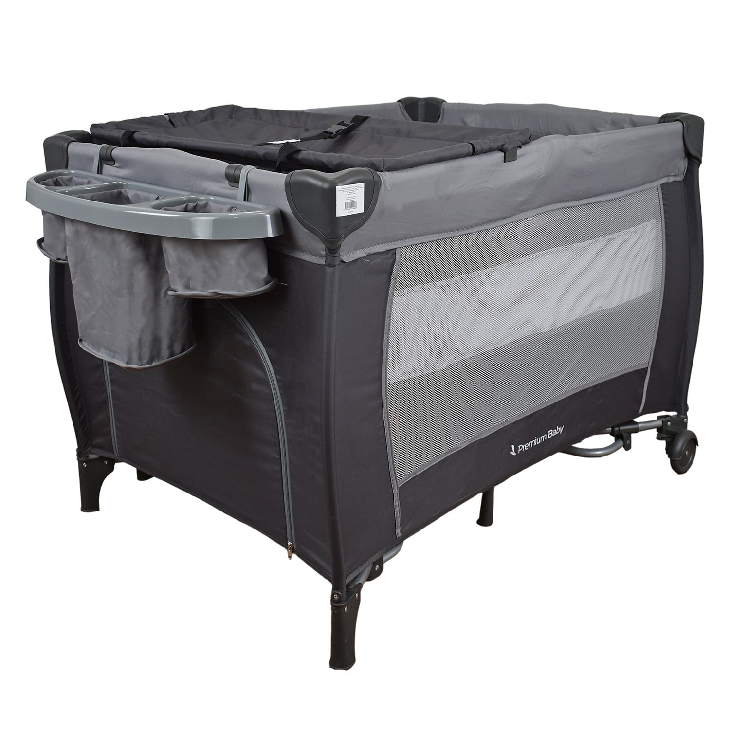 CUNA CORRAL MECEDORA PREMIUM BABY NAPOLES GRIS - 8
