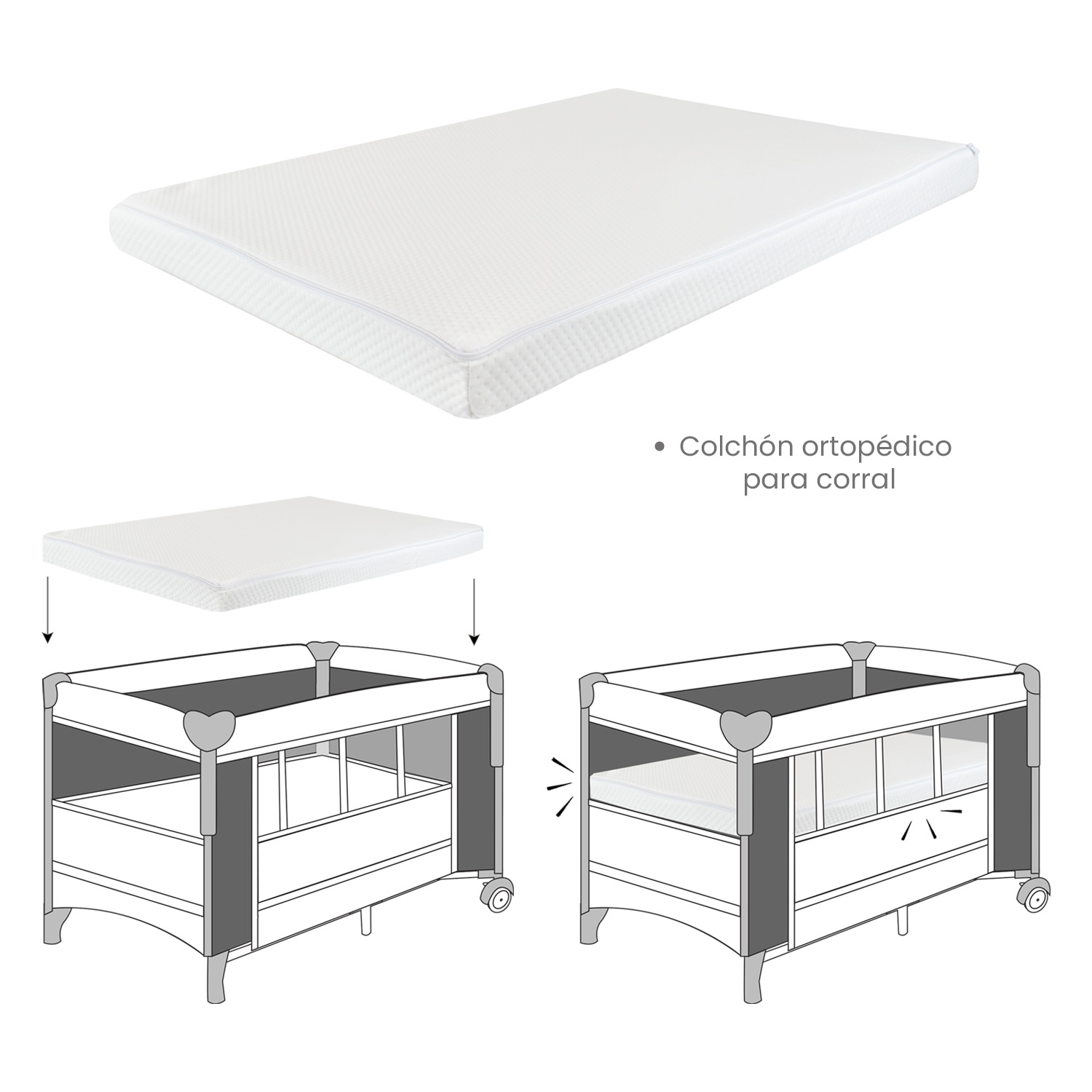 COLCHON DE CUNA BEBÉ ORTOPEDICO PREMIUM BABY PB2384 - 5