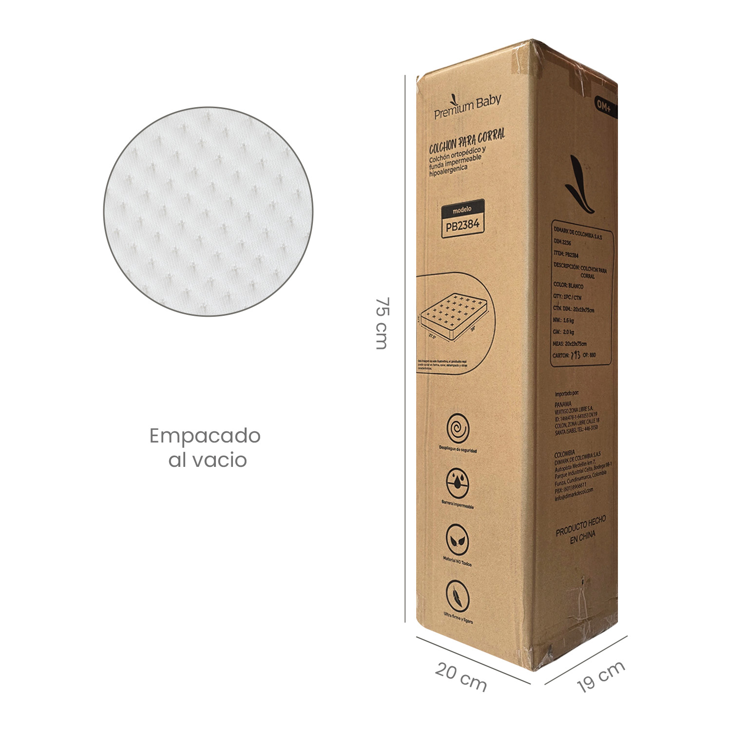 COLCHON DE CUNA BEBÉ ORTOPEDICO PREMIUM BABY PB2384 - 7