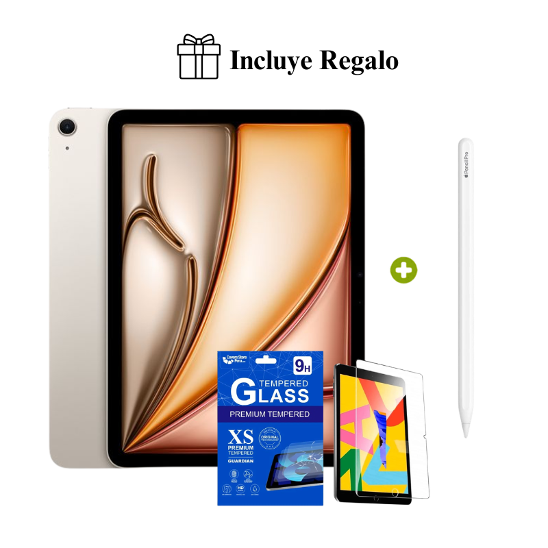 IPAD AIR 11 ( CHIP M4 ) 128GB BLANCO ESTELAR + REGALO +PENCIL PRO - 1