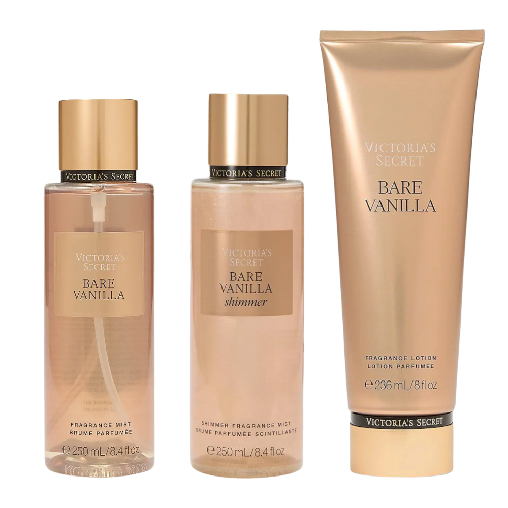 PACK X3 BARE VANILLA VICTORIAS SECRET MIST Y CREMA - 1